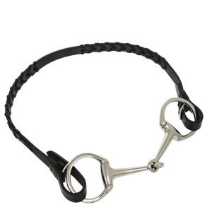 HERMES Black Leather Horsebit Belt